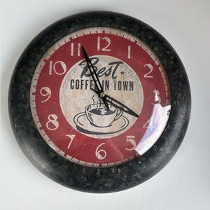 “Best Coffee In Town” Red Wall Clock